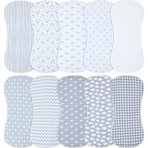 10-Pack Burp Cloths for Baby Boys and Girls - Organic Baby Burp Cloth,Baby Washcloths, Burp Rags, Large Neutral Burp Clothes for Newborn