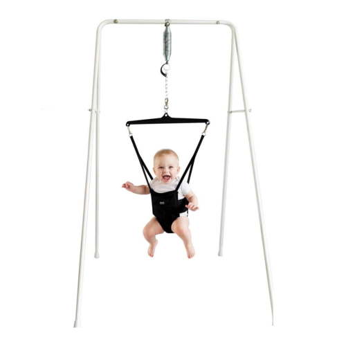 Jolly Jumper Classic with Portable Stand – Black Saddle | Indoor & Outdoor Baby Exerciser | Foldable Frame, Spring Action, Posture Support - Walmart.ca