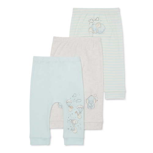Disney Baby Wishes + Dreams Dumbo Infant Baby Jogger Pants, 3-Pack, Sizes Newborn-12 Months