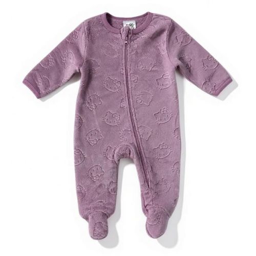 Hello Kitty Baby Girls' One-Piece Faux Fur Footed Pajama, Blush Pink, 3 Months