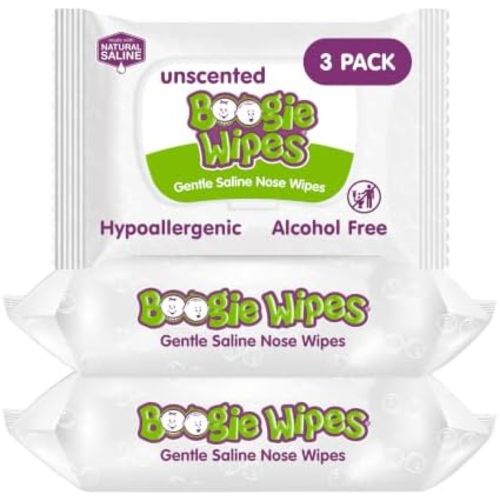 Boogie Saline Nose Wipes Unscented - 90 Count
