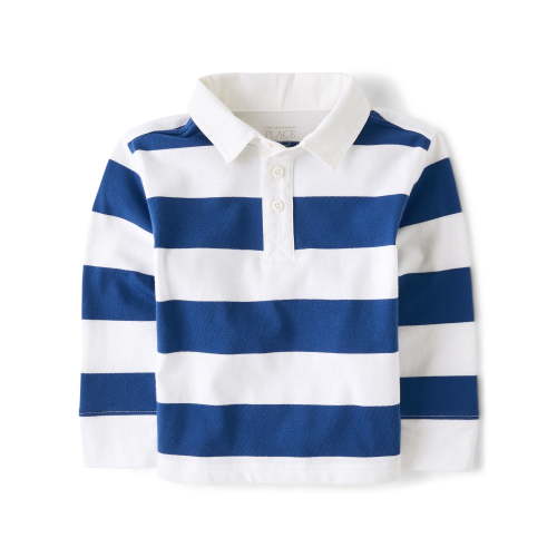 The Children's Place Baby & Toddler Boys Long Sleeve Striped Rugby Polo, Sizes 6M-5T