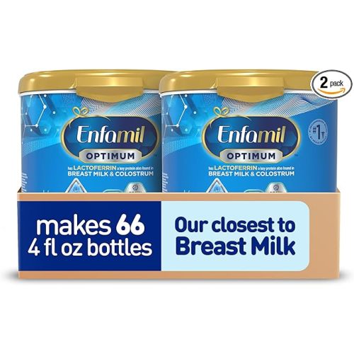 Enfamil Optimum (Enspire),Our Closest Formula to Breast Milk,Immune-Supporting Lactoferrin and Brain-Supporting DHA Baby Formula,Powder 20.5 Oz Tub,(Pack of 2)