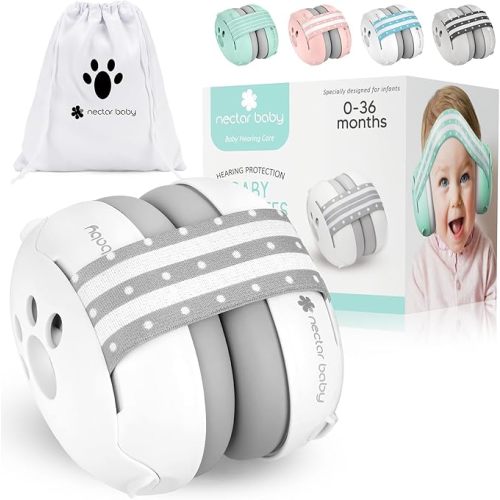 Baby Ear Muffs Noise Protection, 25dB Noise Cancelling Headphones for Infants Toddlers 0-36 Months Airplane Travel Essentials