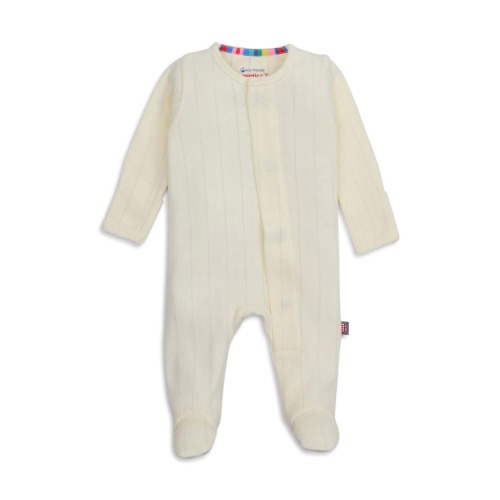 Love Lines Pointelle Magnetic Organic Cotton Footie