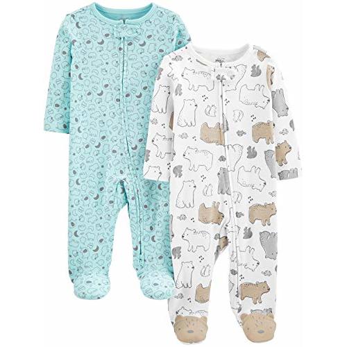 Simple Joys by Carter's unisex-baby Neutral 2-pack Cotton Footed Sleep and Play