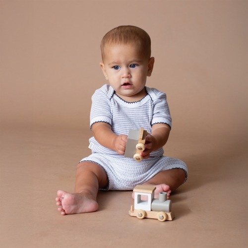 Solid Color Short Sleeve Overlap Shoulder Onesie