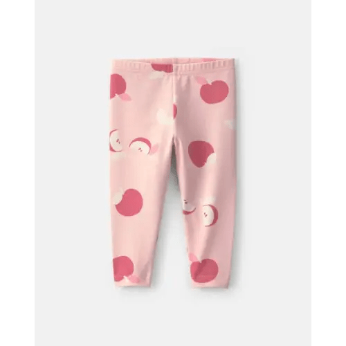 Baby Girl Apple Pull-On Stretch Leggings - Pink | Carter's