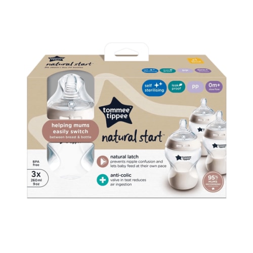 3 Pack Tommee Tippee Natural Start Baby Bottles