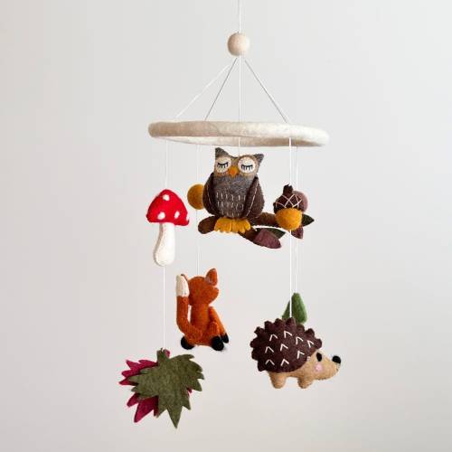 Forest Friends Felt Baby Mobile, Woodland Crib Mobile, Baby Shower's Gift, Felt Fox, Felt Owl, Felt Hedgehog