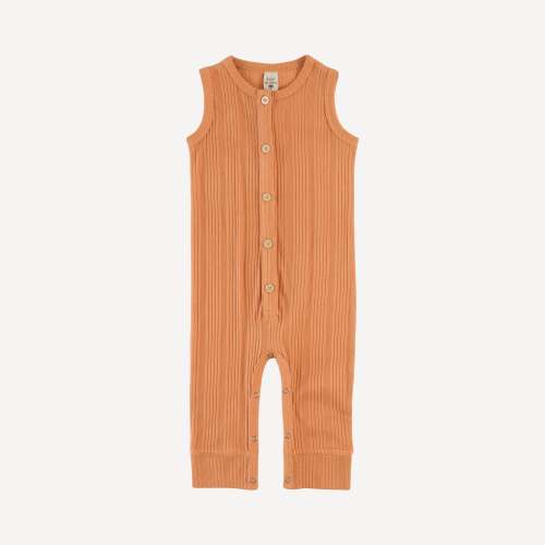 sleeveless button sport jumpsuit | butterum | organic cotton multi rib – kate quinn