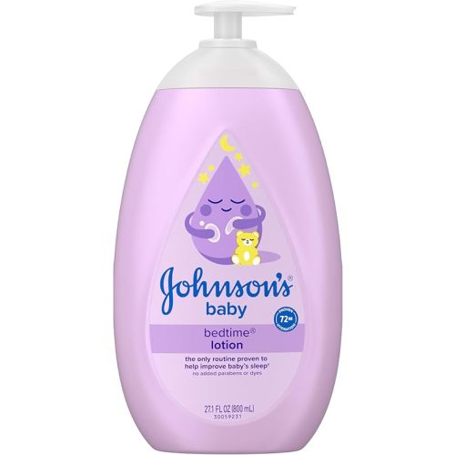 Johnson's Baby Bedtime Lotion, Soothing NaturalCalm Aromas, Gentle Nighttime Baby Lotion, Helps Relax & Soothe, Hydrating, No added Parabens & Dyes, 27.1 fl. oz