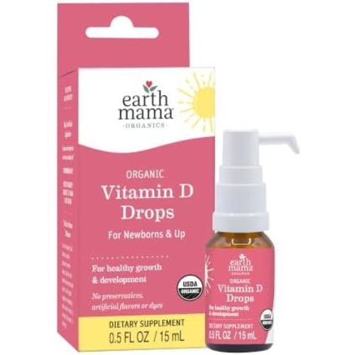 Earth Mama Organic Vitamin D Drops for Babies - 400 IU Vitamin D - 0.5oz