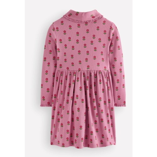 High Neck Ribbed Dress
Pink Flower Stamp