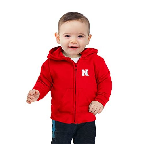 Little King NCAA Boys/Girls Infant Full Zip Cotton Fleece Hoodie Sweatshirt with Embroidered Team Logo (6M 12M 18M)