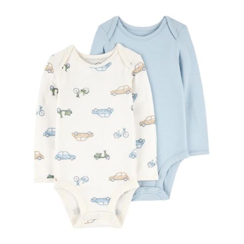 Baby Boy Carter's 2-Pack Long Sleeve PurelySoft Cars and Bikes Bodysuits
