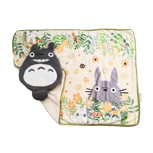 My Neighbor Totoro Cushion Blanket, Cute Anime Plush Cushion Blanket, Gift for Totoro Lovers Fans