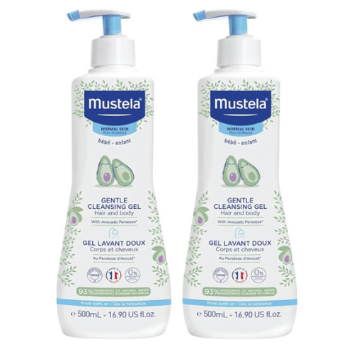 Mustela Baby Gentle Cleansing Gel - Baby Hair & Body Wash - with Natural Avocado fortified with Vitamin B5 - Biodegradable Formula & Tear-Free - 1 or 2-Pack - Various Sizes