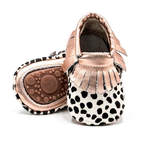 HONGTEYA Leather Baby Moccasins Hard Soled Tassel Crib Toddler Shoes for Boys and Girls…