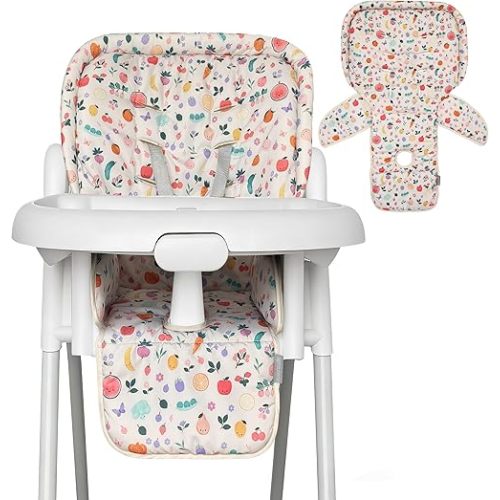 Baby High Chair Cover, Machine Washable High Chair Cushion Pad, Waterproof & Soft, Fits 3-5 Point Harness Chairs, High Chair Replacement Cover for Home & Restaurant Use Oatmeal