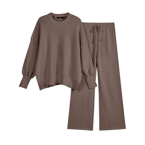 LILLUSORY Women 2 Piece Matching Lounge Sweater Sets 2026 Fall Outfit | Airport Travel Clothes, Fashion Loungewear, Trendy Winter Clothing, Casual Sweatsuit, Cute Sweat Suit, Comfy Lounge Wear