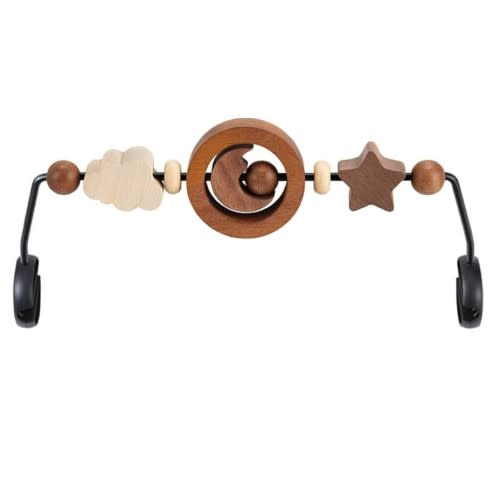 Toy Bar Compatible with Baby Bjorn Bouncer Toy Bar for Baby Bouncer, Durable Wooden Baby Bouncer Toy Bar Attachment, Rotatable Baby Sensory Toy (Natural Wood Colors)