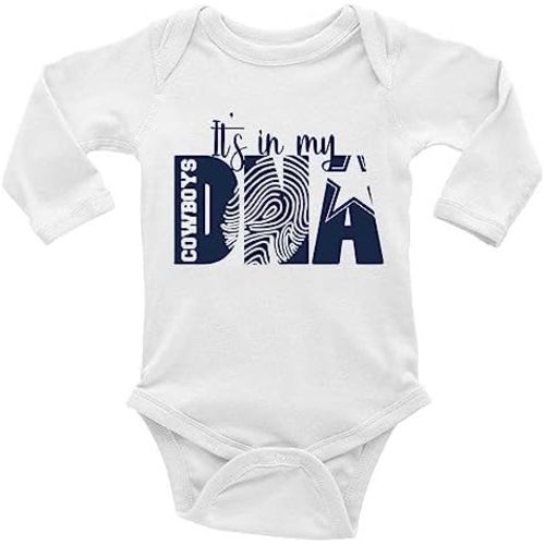 It's in My DNA Cowboys Newborn Playsuit Footed Coverall Baby Crawl Clothes