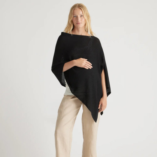 Lightweight Cotton Cashmere Nursing Shawl in Black