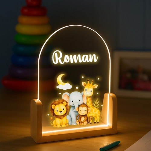 Personalized Night Light for Kids - Custom LED Light for Baby Boy Bedroom Gift Newborn Gift Valentines Day
