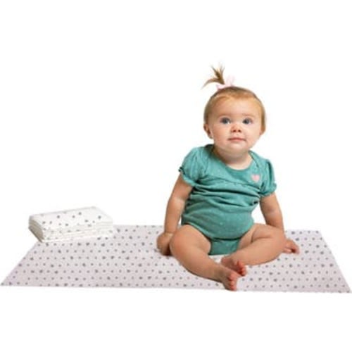 Disposable Changing Pads, 24 Pack - Absorbent Soft and Leak Resistant Liners for Baby and Toddler 26" x 18" Stars/Hearts/Arrows