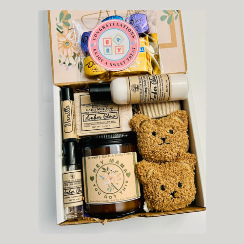 New Mom and New Baby Spa Gift Box, Self Care Package for Her, New Parents Gift Basket, New Mom Gift Basket, Congrats New Mom Gift