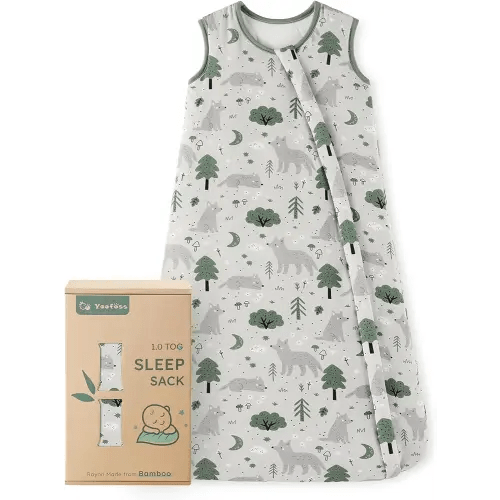 Yoofoss Rayon Made from Bamboo Baby Sleep Sack 18-24 Months 1.0 Tog Baby Wearable Blanket, Super Soft Infant Toddler Sleeping Sack 2-Way Zipper