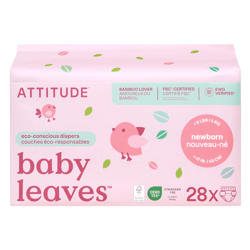 Buy ATTITUDE Disposable Unscented Diapers Size 9lbs (4kg) - 28QTY - $0.61/UNIT at Well.ca | Free Shipping $35+ in Canada