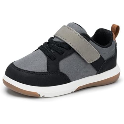 SKYWHEEL Toddler Boy Shoes Casual Sneakers with Hook and Loop Easy On and Off Breathable Mesh Upper Lightweight Tennis Shoes for Toddlers with Comfort Soft Non-Slip Outsole for Everyday