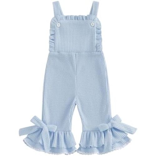 Kupretty Toddler Girl Overalls Baby Girl Summer Clothes Sleeveless Bell-Bottom One Piece Romper Jumpsuit Pants Cute Outfit
