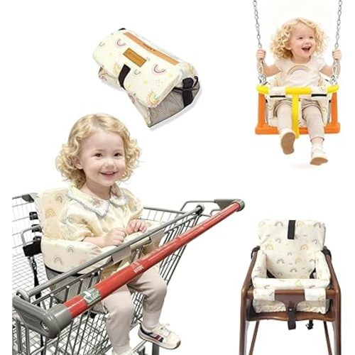 3-in-1 Shopping Cart Cover for Baby High Chair Cover CPC Certified Rainbows