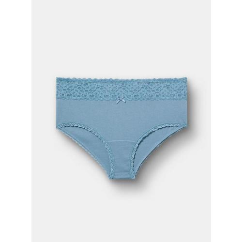 COTTON RIB MID RISE CHEEKY LACE TRIM PANTY