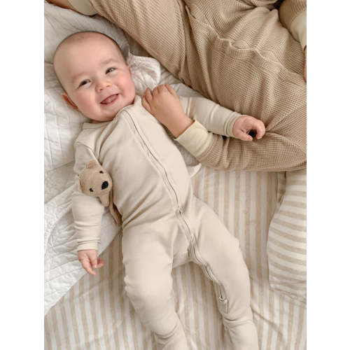 Stone | Organic Zipper Footie – L'ovedbaby