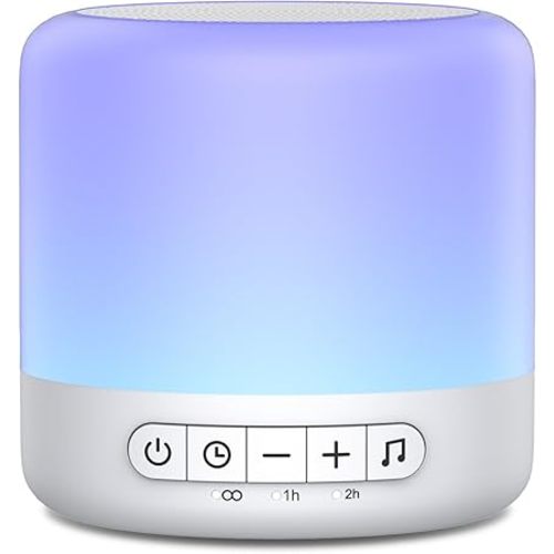 Easysleep White Noise Sound Machine with 30 Soothing Sounds 12 Night Light 32 Volume 3 Timers Portable Sleep Sound Machine for Office Travel Noise Canceling Lullaby & Rain Sound for Baby, Adults