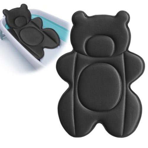 Rezlli Infant Bath Cushion for Most Baby Bathtubs, Comfortable and Healthy Material, No Slip Backing with Extra Suction Cups, Black