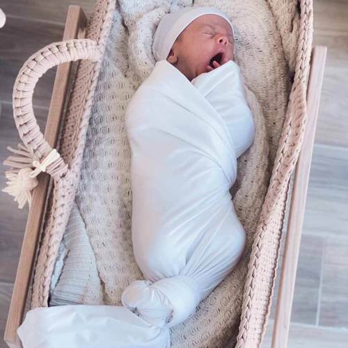 Solid White Bamboo Knit Swaddle Blanket*