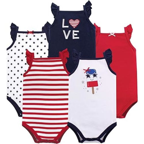 Hudson Baby Unisex Baby Cotton Sleeveless Bodysuits 3-6 months