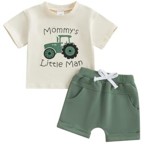 Toddler Baby Boy Summer Outfit Short Sleeve T Shirt Top Casual Shorts Set Infant Newborn Clothes 6 12 18 24 Month 2T