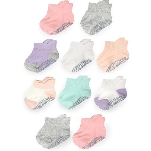 Fruit of the Loom Cotton Grip Socks for Baby and Toddler