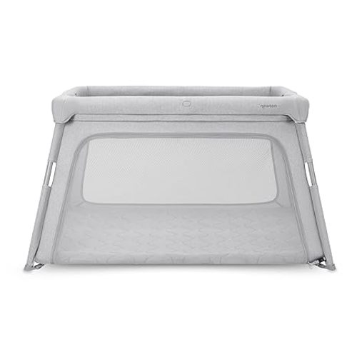 Newton Baby Deluxe Travel Crib & Play Yard | Largest in Class, Breathable, Washable Mattress, Foldable Playpen for Toddlers, Travel Bag, Grey