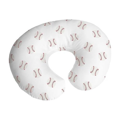 Sweet Jojo Designs Baseball Sports Nursing Pillow Cover Breastfeeding Pillowcase for Newborn Infant Bottle or Breast Feeding (Pillow NOT Included) - Red and White Americana