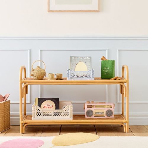 Curved Rattan Small Shelf (42")