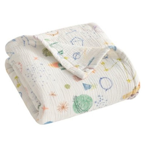 4-Layer Muslin Cotton Toddler Blanket, Soft & Skin-Friendly Swaddle Blanket for Nursery & Crib - NTBAY