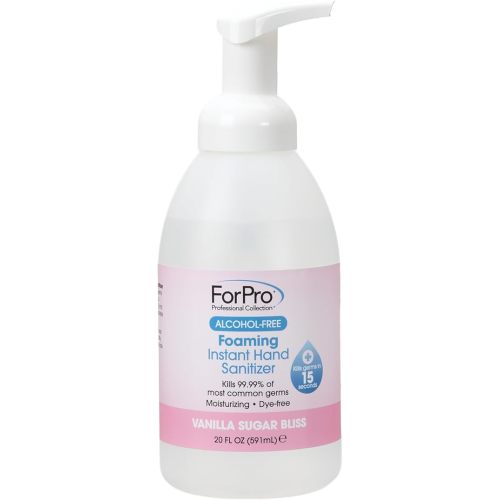 ForPro Alcohol-Free Foaming Instant Hand Sanitizer, Moisturizing, Dye-Free Formula, Vanilla Sugar Bliss Scent, 20 Fl Oz