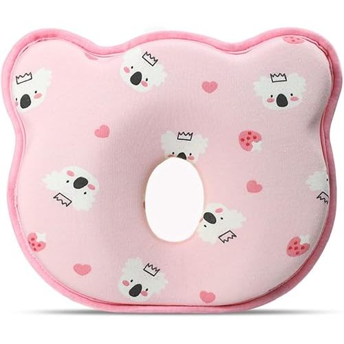 Memory Foaｍ Pillow Soft and Cozy Cartoon Travel Pillow for Small Boys and Girls(PinkBear2)